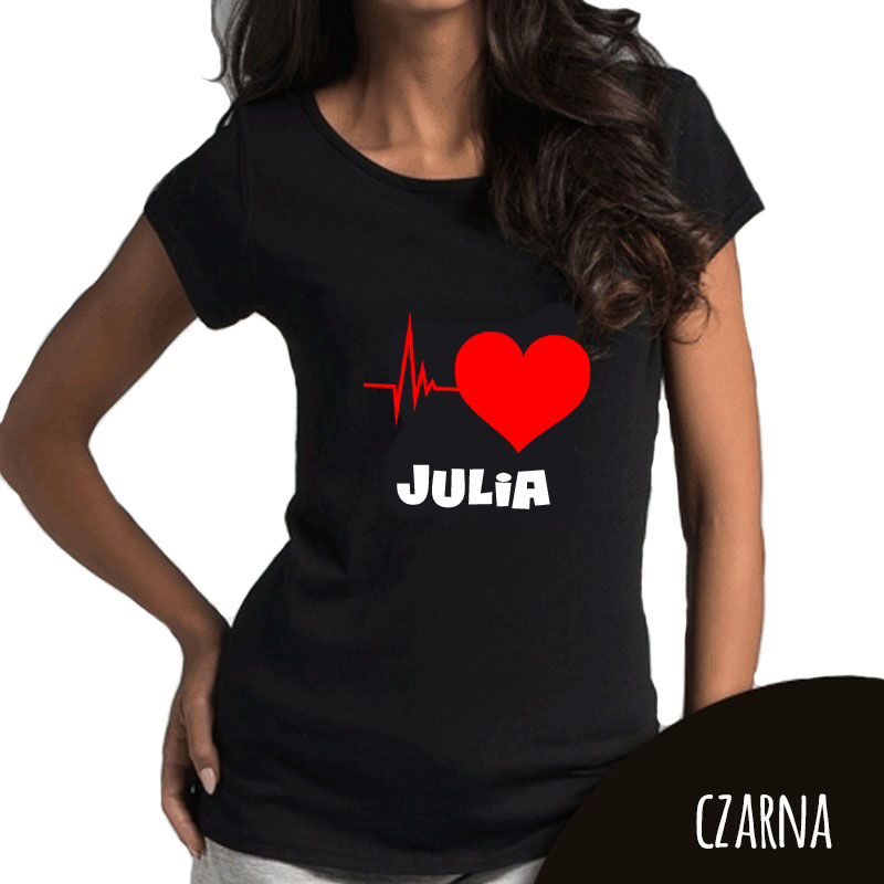 Koszulka damska - Puls serca z imieniem