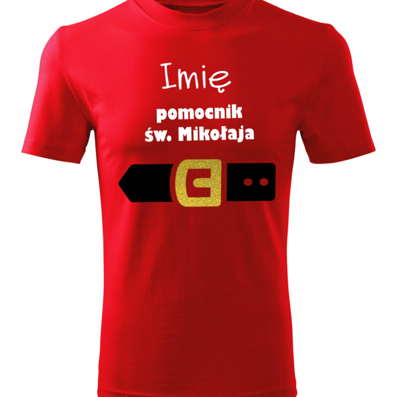 Koszulka męska - Pomocnik św. Mikołaja + imię