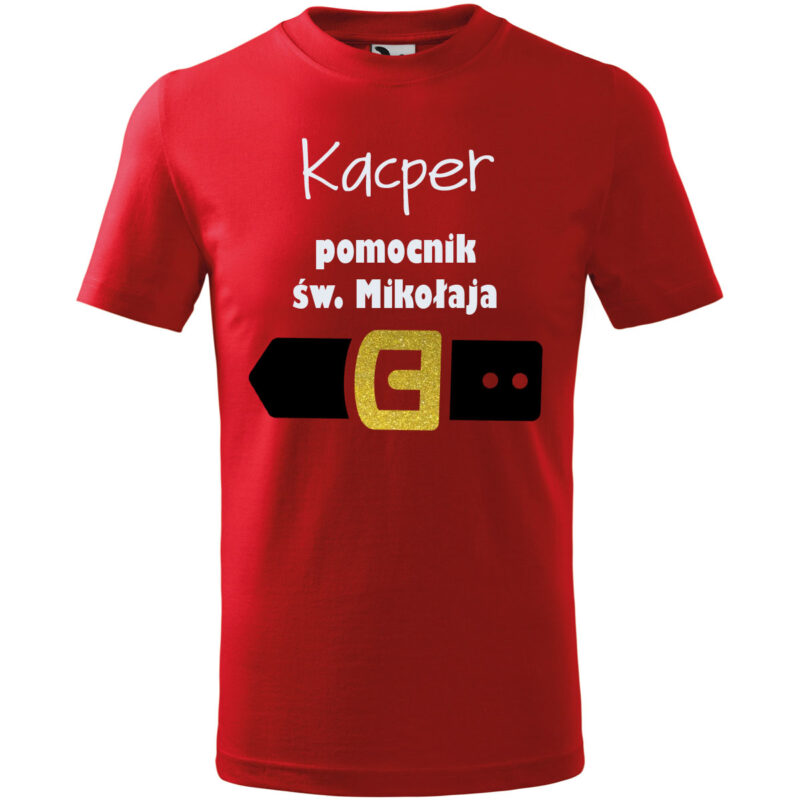 Koszulka dziecięca - Pomocnik św. Mikołaja z imieniem