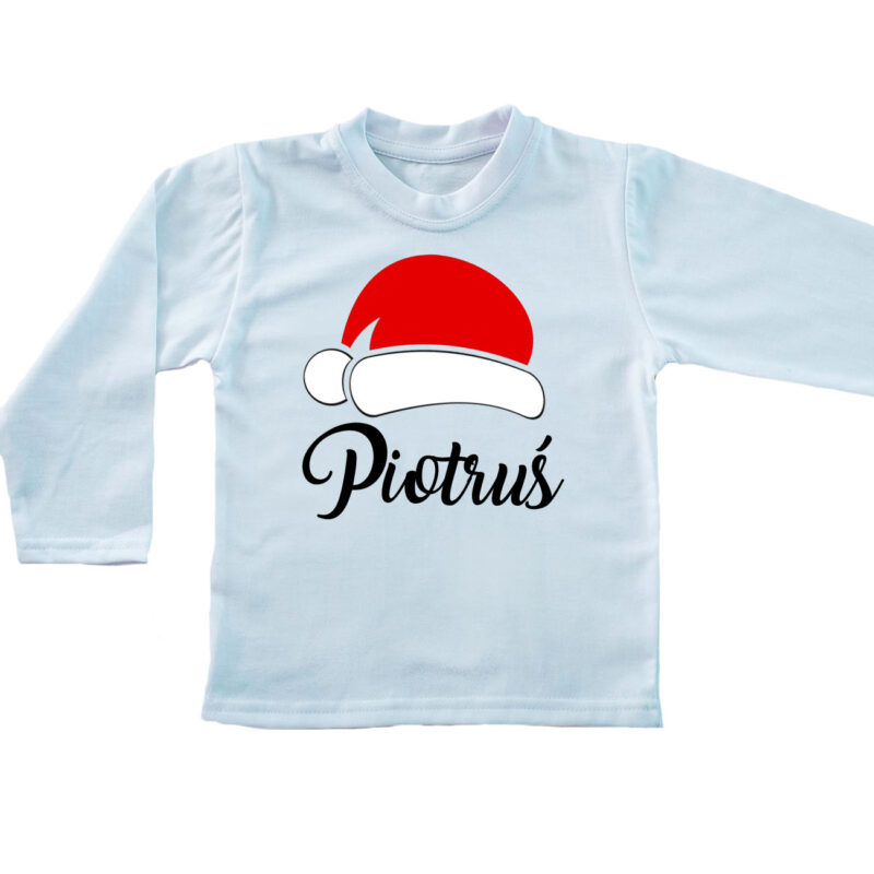 Koszulka dziecięca - Czapka Mikołaja z imieniem