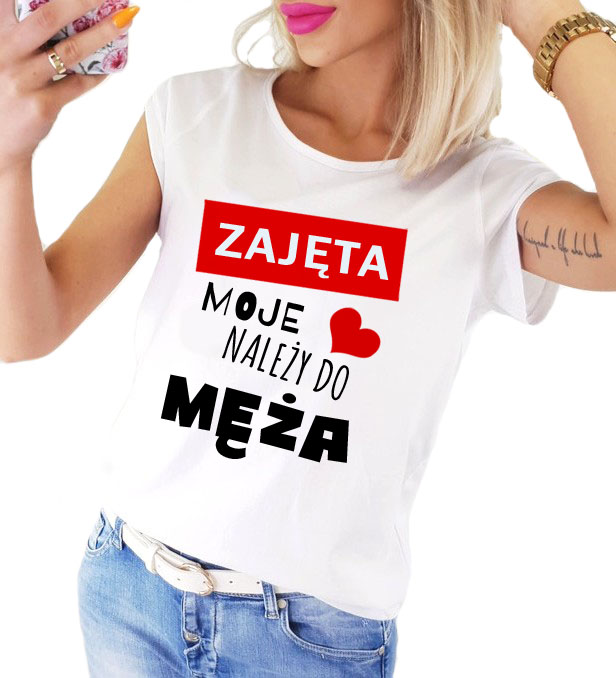Koszulka damska - Zajęta moje serce należy do męża
