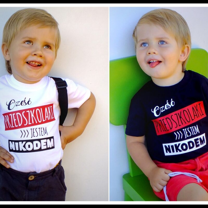 Koszulka dziecięca - Cześć przedszkolaki z imieniem