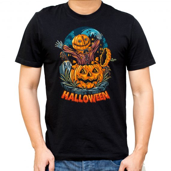 Koszulka męska - HALLOWEEN człowiek w dyni
